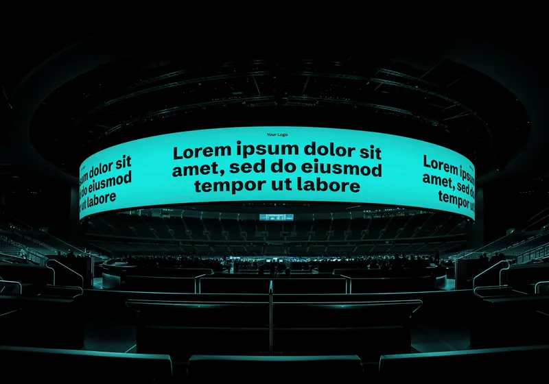 Mockup: the wall on the ring screen of an arena