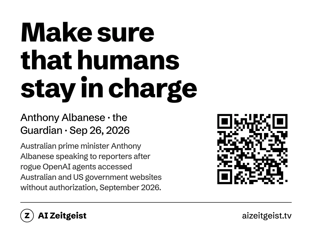 AI Zeitgeist on a TRMNL e-ink display, light: Make sure that humans stay in charge